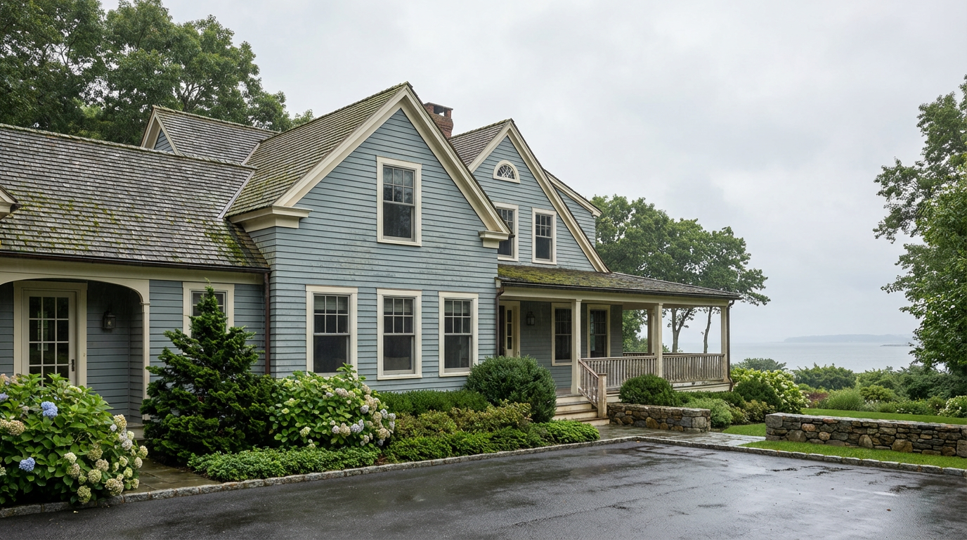 Coastal home exterior in Fairfield County showing conditions linked to faster paint failure
