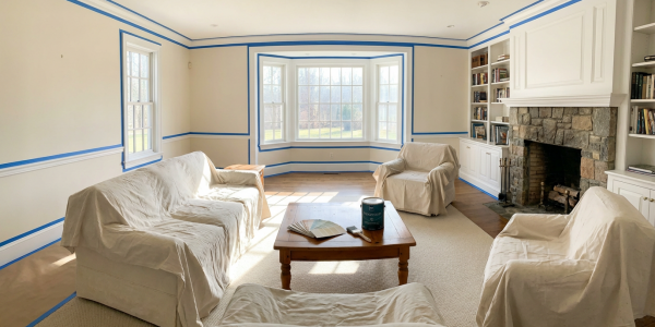Interior room being prepared for painting in a Fairfield County home